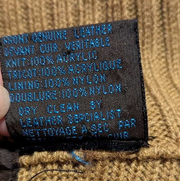 Vintage 70s Suede and Knit Jacket genuine leather tan light brown Shacket - Picture 7 of 7